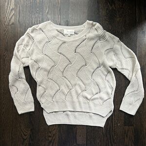 Y2K B.P. Collection Knit Open Weave Long Sleeve Cream Sweater size M early 2000s